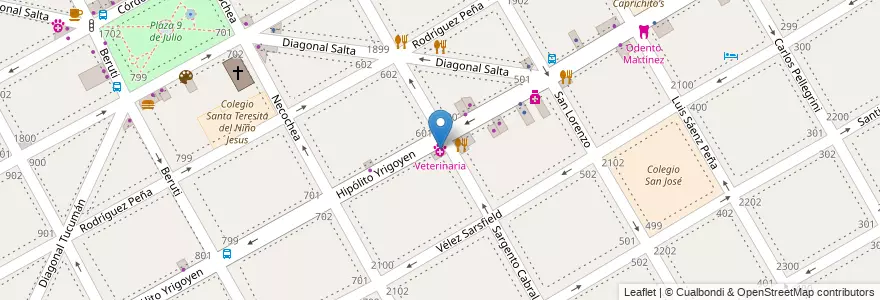 Mapa de ubicacion de Veterinaria en Argentina, Buenos Aires, Partido De San Isidro, Martínez.