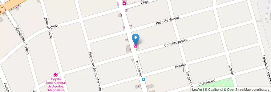 Mapa de ubicacion de Veterinaria en Arjantin, Buenos Aires, Partido De Tigre, Don Torcuato.