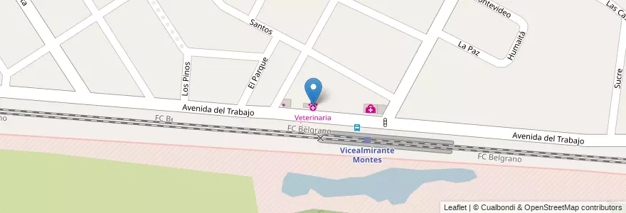 Mapa de ubicacion de Veterinaria en アルゼンチン, ブエノスアイレス州, Partido De Tigre, Don Torcuato.