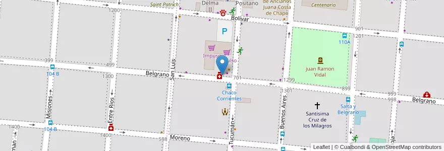 Mapa de ubicacion de Veterinaria en Arjantin, Corrientes, Departamento Capital, Corrientes, Corrientes.