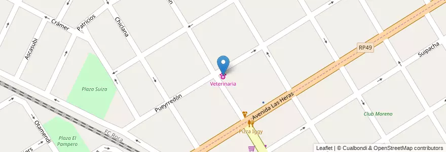 Mapa de ubicacion de Veterinaria en Arjantin, Buenos Aires, Partido De Quilmes, Quilmes.