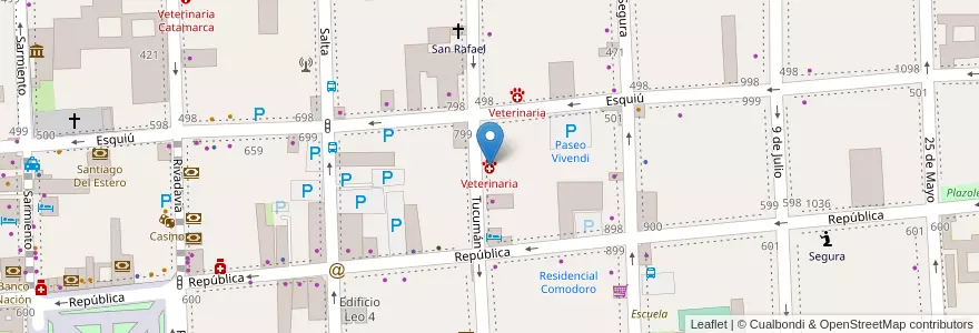 Mapa de ubicacion de Veterinaria en 阿根廷, Catamarca, Departamento Capital, Municipio De San Fernando Del Valle De Catamarca, San Fernando Del Valle De Catamarca.