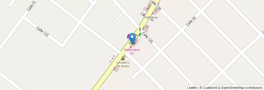 Mapa de ubicacion de Veterinária 53 en Arjantin, Buenos Aires, Partido De Berazategui, Hudson.