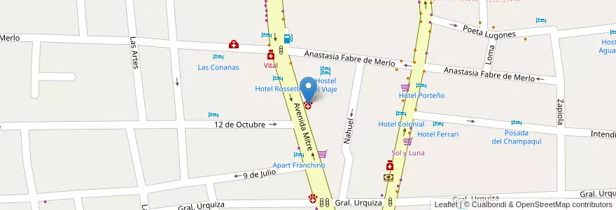Mapa de ubicacion de Veterinaria en Argentinië, Córdoba, Departamento San Alberto, Pedanía Tránsito, Mina Clavero, Municipio De Mina Clavero.