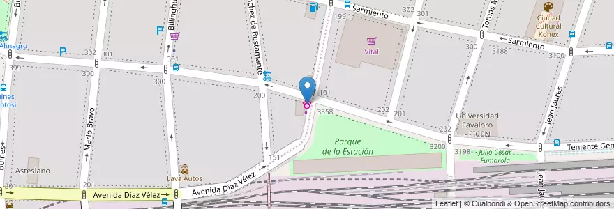 Mapa de ubicacion de Veterinaria, Almagro en アルゼンチン, Ciudad Autónoma De Buenos Aires, Comuna 5, ブエノスアイレス.