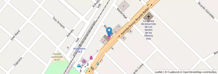 Mapa de ubicacion de Veterinaria Daktari en Argentina, Buenos Aires, Partido De Merlo, Merlo.