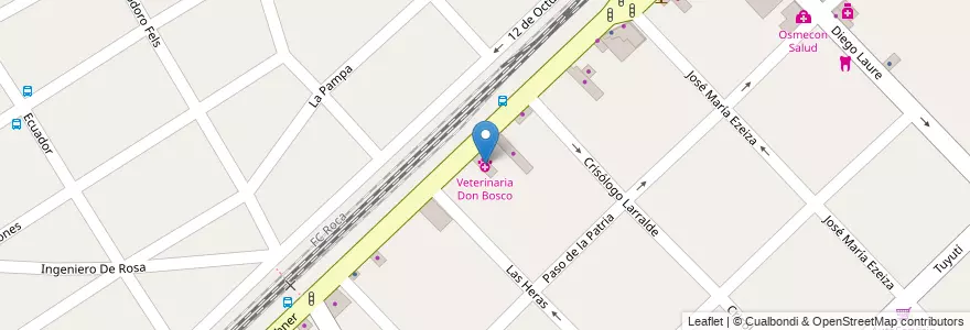 Mapa de ubicacion de Veterinaria Don Bosco en Argentina, Provincia Di Buenos Aires, Partido De Ezeiza, Ezeiza.