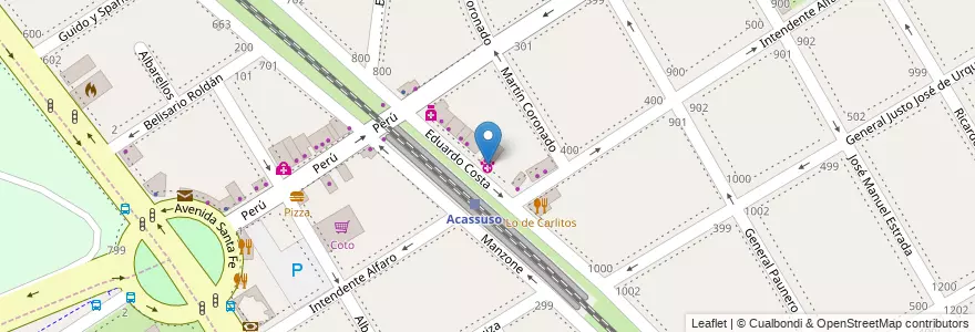 Mapa de ubicacion de Veterinaria La Rotonda en Argentine, Province De Buenos Aires, Partido De San Isidro, Acassuso.