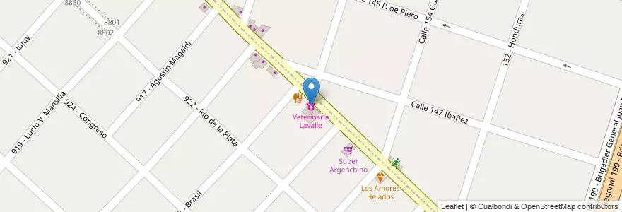 Mapa de ubicacion de Veterinaría Lavalle en Argentine, Province De Buenos Aires, Partido De General San Martín.