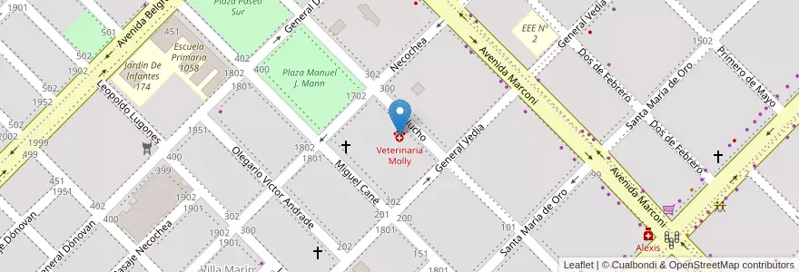 Mapa de ubicacion de Veterinaria Molly en Argentine, Chaco, Departamento San Fernando, Resistencia, Resistencia.
