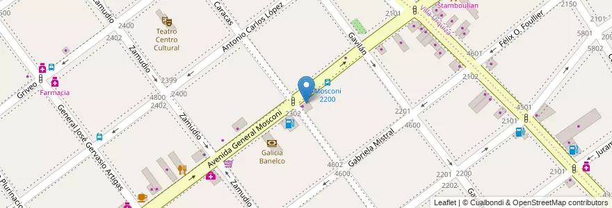 Mapa de ubicacion de Veterinaria Mosconi, Villa Pueyrredon en Arjantin, Ciudad Autónoma De Buenos Aires, Comuna 12, Buenos Aires.