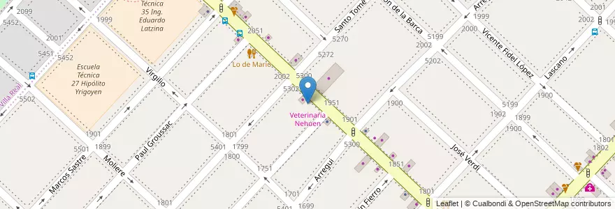 Mapa de ubicacion de Veterinaria Nehuen, Monte Castro en 아르헨티나, Ciudad Autónoma De Buenos Aires, 부에노스아이레스, Comuna 10.