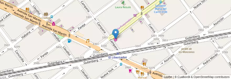 Mapa de ubicacion de Veterinaria Nippur, Agronomia en الأرجنتين, Ciudad Autónoma De Buenos Aires, Buenos Aires, Comuna 11, Comuna 15.