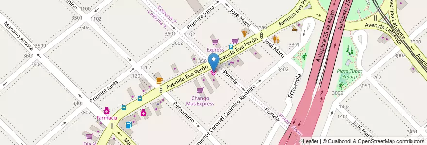 Mapa de ubicacion de Veterinaria, Parque Avellaneda en アルゼンチン, Ciudad Autónoma De Buenos Aires, Comuna 7, ブエノスアイレス.