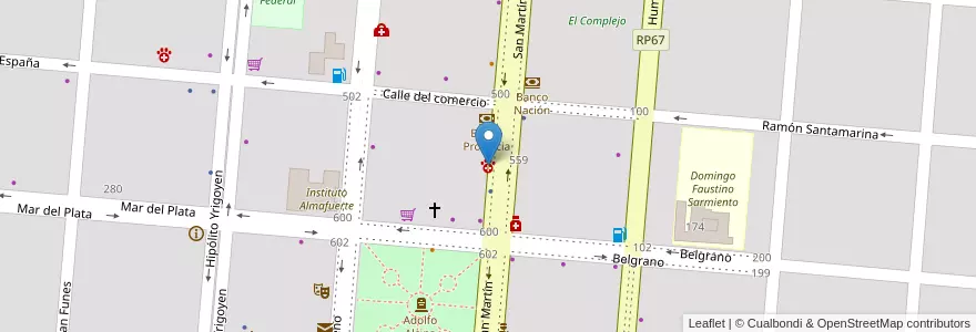 Mapa de ubicacion de Veterinaria Puan en Argentinien, Provinz Buenos Aires, Partido De Puan, Puan.