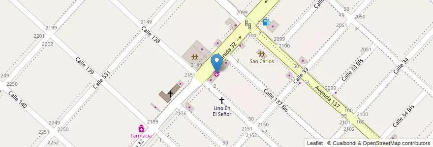 Mapa de ubicacion de Veterinaria, San Carlos en Argentina, Buenos Aires, Partido De La Plata, San Carlos.