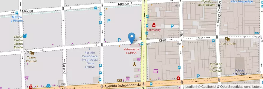 Mapa de ubicacion de Veterinaria S.I.P.P.A., Balvanera en Argentinië, Ciudad Autónoma De Buenos Aires, Comuna 3, Buenos Aires.