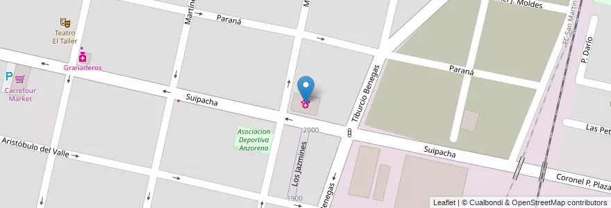 Mapa de ubicacion de Veterinaria Suipacha en Argentina, Cile, Mendoza, Departamento Capital, Ciudad De Mendoza.