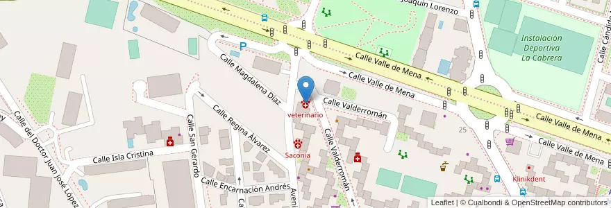 Mapa de ubicacion de veterinario en İspanya, Comunidad De Madrid, Comunidad De Madrid, Área Metropolitana De Madrid Y Corredor Del Henares, Madrid.