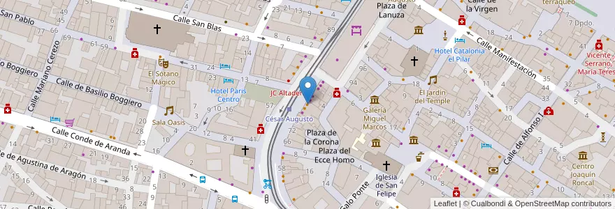 Mapa de ubicacion de Via Augusta en İspanya, Aragón, Zaragoza, Zaragoza, Zaragoza.
