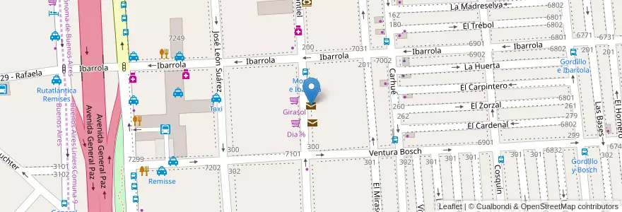 Mapa de ubicacion de Vía cargo, Liniers en آرژانتین, Ciudad Autónoma De Buenos Aires, Comuna 9, Buenos Aires.
