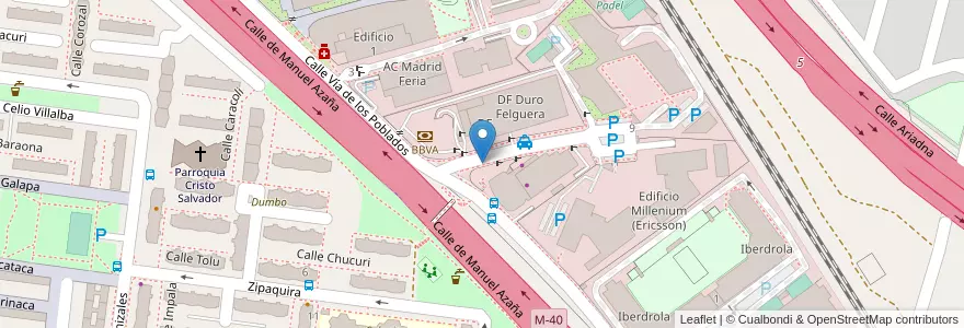 Mapa de ubicacion de VIA DE LOS POBLADOS, CALLE,7 en إسبانيا, منطقة مدريد, منطقة مدريد, Área Metropolitana De Madrid Y Corredor Del Henares, مدريد.