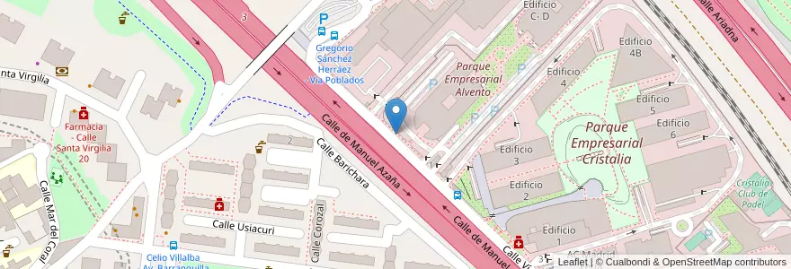 Mapa de ubicacion de VIA DE LOS POBLADOS, CALLE,S/N en スペイン, マドリード州, Comunidad De Madrid, Área Metropolitana De Madrid Y Corredor Del Henares, Madrid.