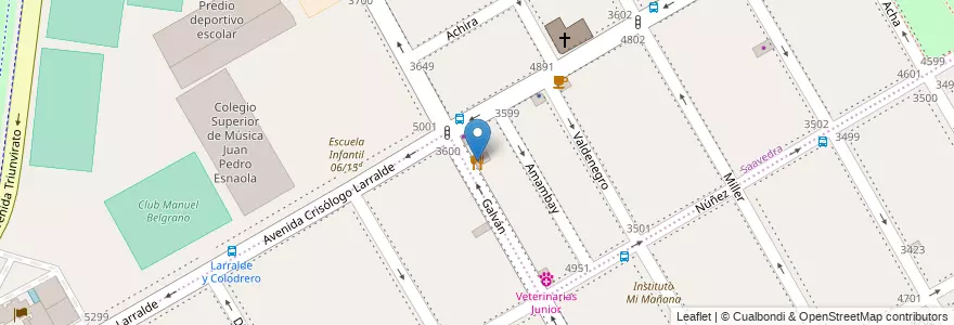 Mapa de ubicacion de Via Galvan, Saavedra en Arjantin, Ciudad Autónoma De Buenos Aires, Comuna 12, Buenos Aires.