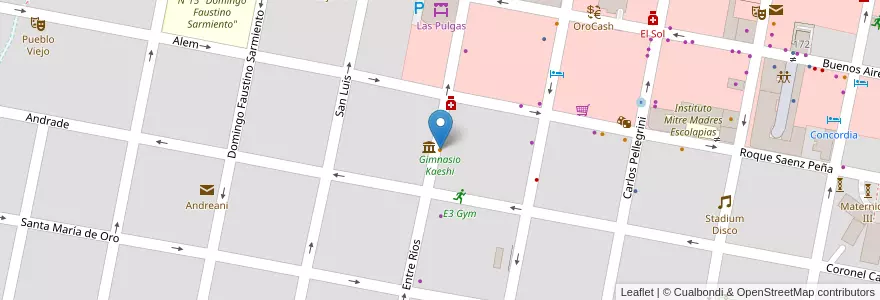 Mapa de ubicacion de Via Gelato en Arjantin, Entre Ríos, Departamento Concordia, Distrito Suburbios, Concordia, Concordia.