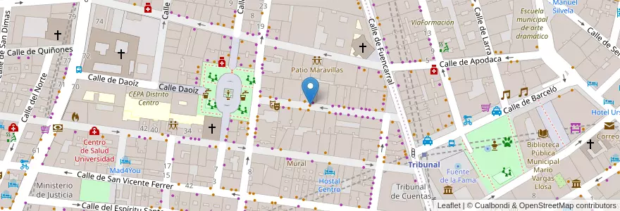 Mapa de ubicacion de Via lactea en スペイン, マドリード州, Comunidad De Madrid, Área Metropolitana De Madrid Y Corredor Del Henares, Madrid.
