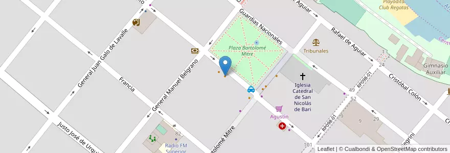 Mapa de ubicacion de Via Pizza en アルゼンチン, ブエノスアイレス州, Partido De San Nicolás, San Nicolás De Los Arroyos.