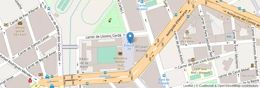 Mapa de ubicacion de Via Roma en 스페인, 발레아레스 제도, España (Mar Territorial), 팔마데, 발레아레스 제도, 팔마데.