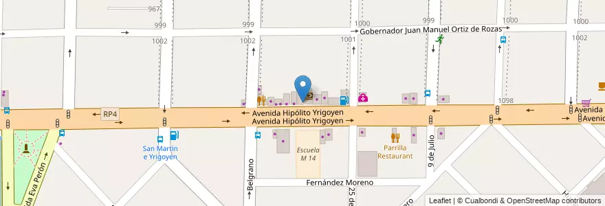 Mapa de ubicacion de Via Veneto Helados en 아르헨티나, 부에노스아이레스주, Partido De Morón, Morón.