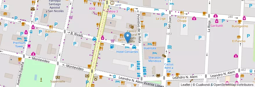 Mapa de ubicacion de Via Veneto en Argentina, Cile, Mendoza, Departamento Capital, Ciudad De Mendoza, Sección 3ª Parque O'Higgins.