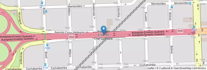Mapa de ubicacion de Viaducto Ernesto Che Guevara en Argentine, Santa Fe, Departamento Rosario, Municipio De Rosario, Rosario.