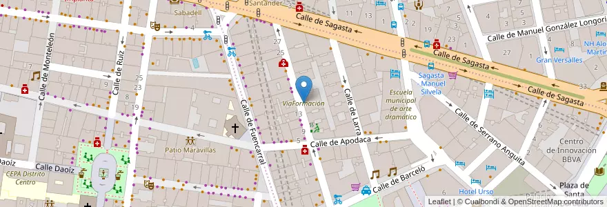 Mapa de ubicacion de VíaFormación en スペイン, マドリード州, Comunidad De Madrid, Área Metropolitana De Madrid Y Corredor Del Henares, Madrid.
