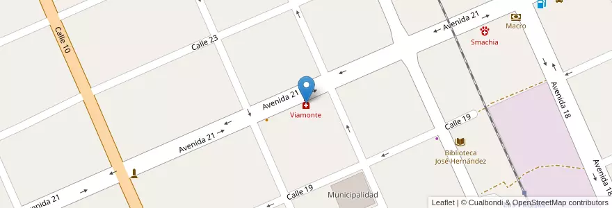 Mapa de ubicacion de Viamonte en Arjantin, Santa Fe, Departamento Belgrano, Municipio De Las Parejas, Las Parejas.