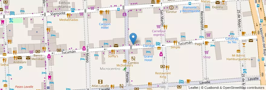 Mapa de ubicacion de Vianda Express, San Nicolas en アルゼンチン, Ciudad Autónoma De Buenos Aires, Comuna 1, ブエノスアイレス.
