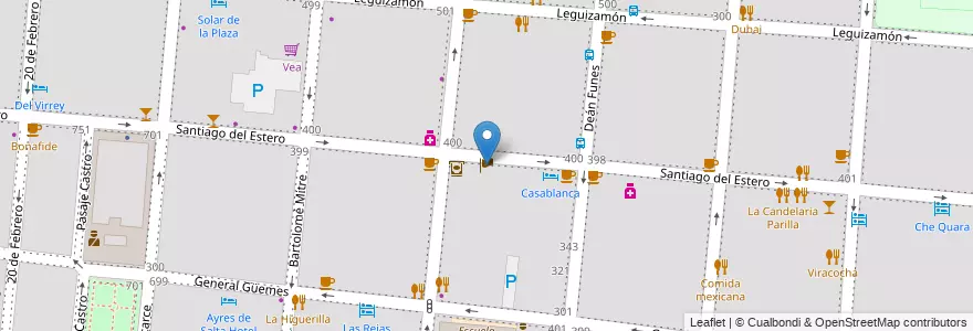 Mapa de ubicacion de Vice Consolato d'Italia en 아르헨티나, Salta, Capital, Municipio De Salta, Salta.