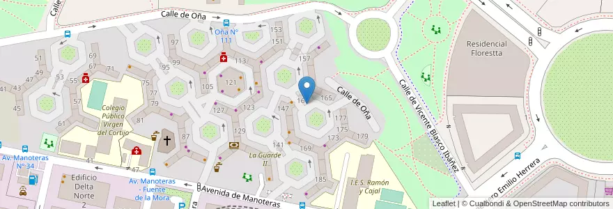 Mapa de ubicacion de VICENTE BLASCO IBAÑEZ, CALLE, DE,S/N en Spanje, Comunidad De Madrid, Comunidad De Madrid, Área Metropolitana De Madrid Y Corredor Del Henares, Madrid.