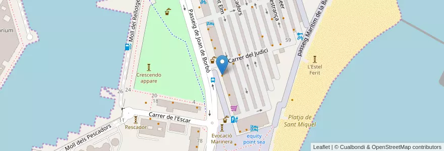 Mapa de ubicacion de Vicino pizza bar en اسپانیا, Catalunya, Barcelona, Barcelonès, Barcelona.