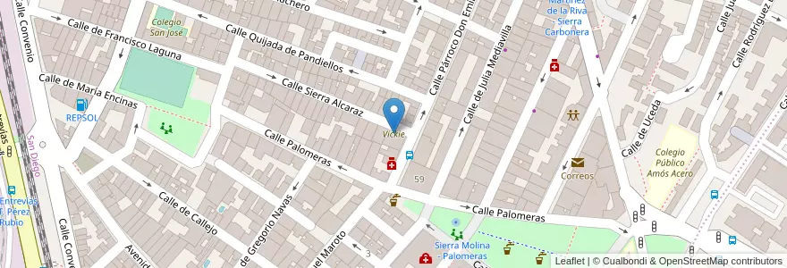 Mapa de ubicacion de Vickie en Испания, Мадрид, Мадрид, Área Metropolitana De Madrid Y Corredor Del Henares, Мадрид.