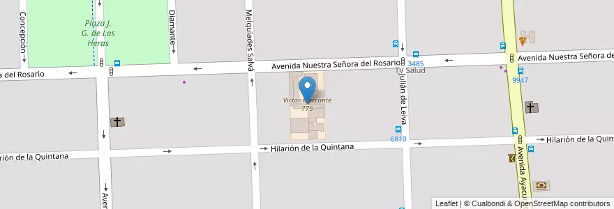 Mapa de ubicacion de Victor Mercante 775 en 아르헨티나, Santa Fe, Departamento Rosario, Municipio De Rosario, 로사리오.