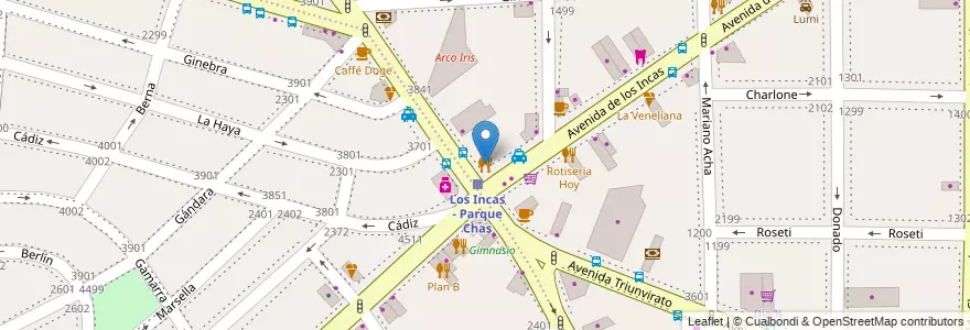 Mapa de ubicacion de Victoria Urquiza, Parque Chas en 阿根廷, Ciudad Autónoma De Buenos Aires, 布宜诺斯艾利斯, Comuna 15.
