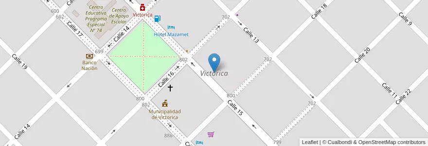 Mapa de ubicacion de Victorica en アルゼンチン, ラ・パンパ州, Municipio De Victorica, Departamento Loventué, Victorica.