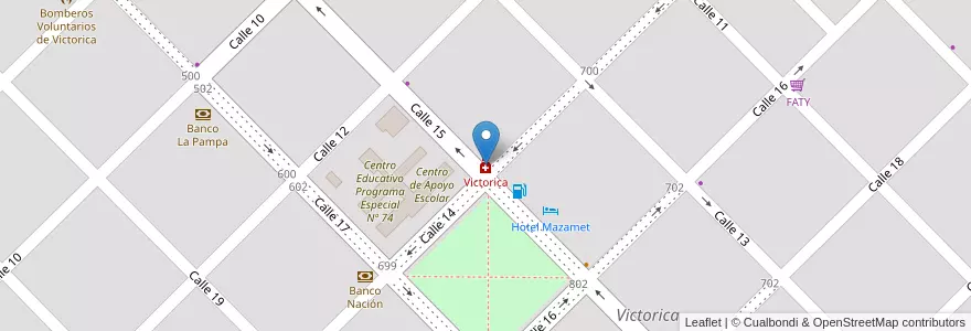 Mapa de ubicacion de Victorica en Аргентина, Ла-Пампа, Municipio De Victorica, Departamento Loventué, Victorica.
