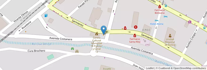 Mapa de ubicacion de Victorino Café y Letras en Аргентина, Кордова, Departamento Cruz Del Eje, Municipio De Cruz Del Eje, Pedanía Cruz Del Eje, Cruz Del Eje.