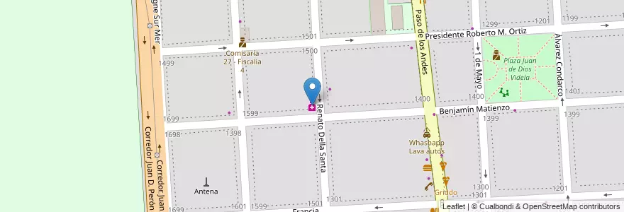 Mapa de ubicacion de Vida en Arjantin, Şili, Mendoza, Godoy Cruz, Departamento Godoy Cruz, Distrito Ciudad De Godoy Cruz.