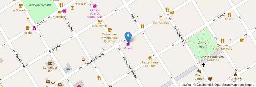 Mapa de ubicacion de Videla en 阿根廷, 布宜诺斯艾利斯省, Partido De Quilmes, Quilmes.