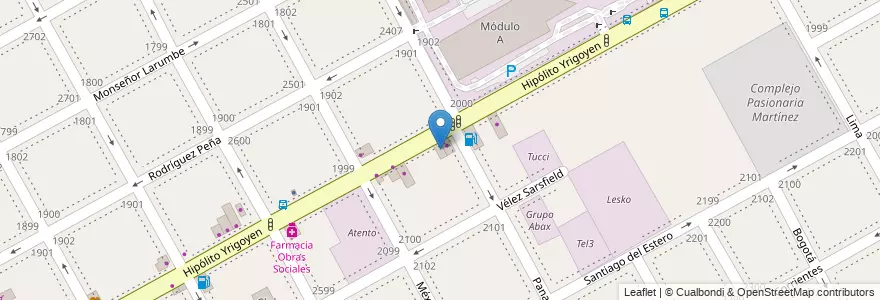 Mapa de ubicacion de Vidriería en Arjantin, Buenos Aires, Partido De San Isidro, Martínez.